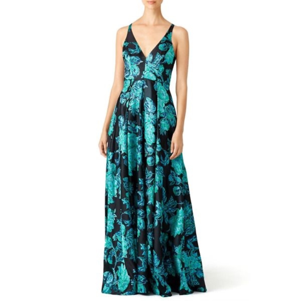 BADGLEY MISCHKA TEAL SHIMMER GOWN SIZE 8